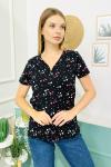 154687 Desenli V Yaka Tshirt